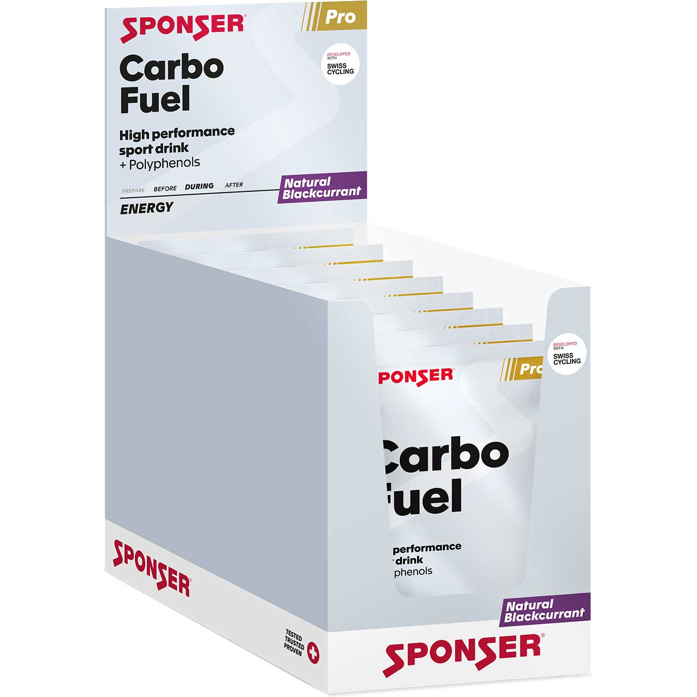 Produktbild von SPONSER Carbo Fuel - Kohlenhydrat-Getränkepulver - 10x83g