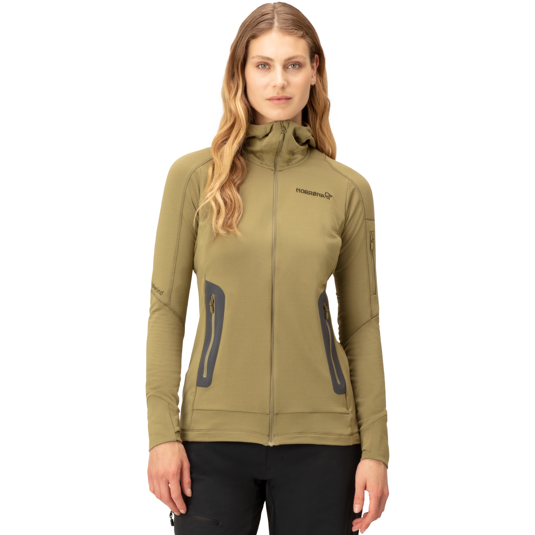 Foto de Norrona Chaqueta Mujer - falketind Power Grid Hood - Olive Drab