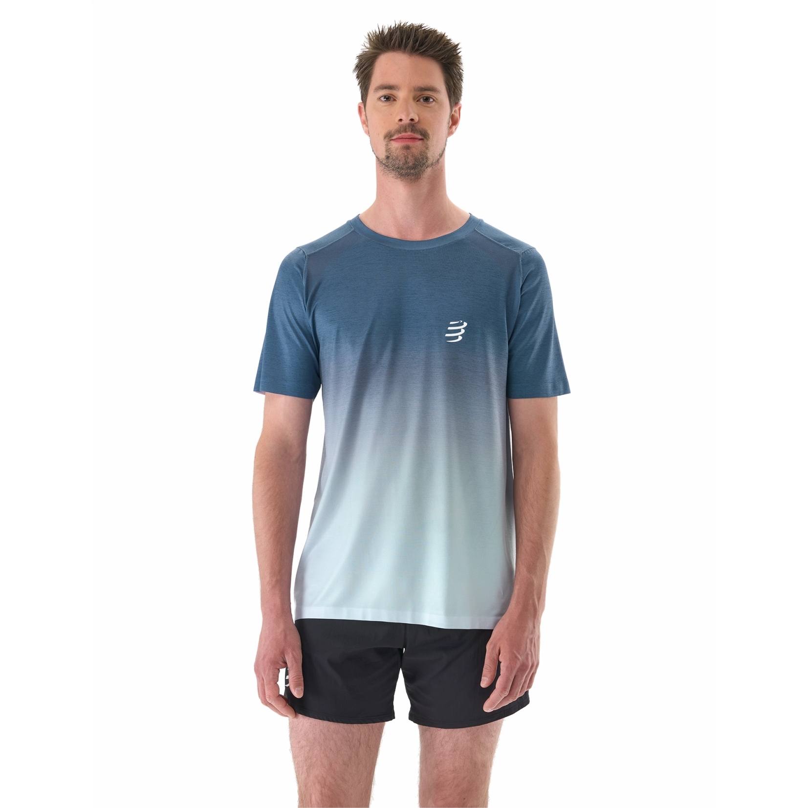 Photo produit de Compressport T-Shirt Homme - Performance Running - poseidon/ice flow
