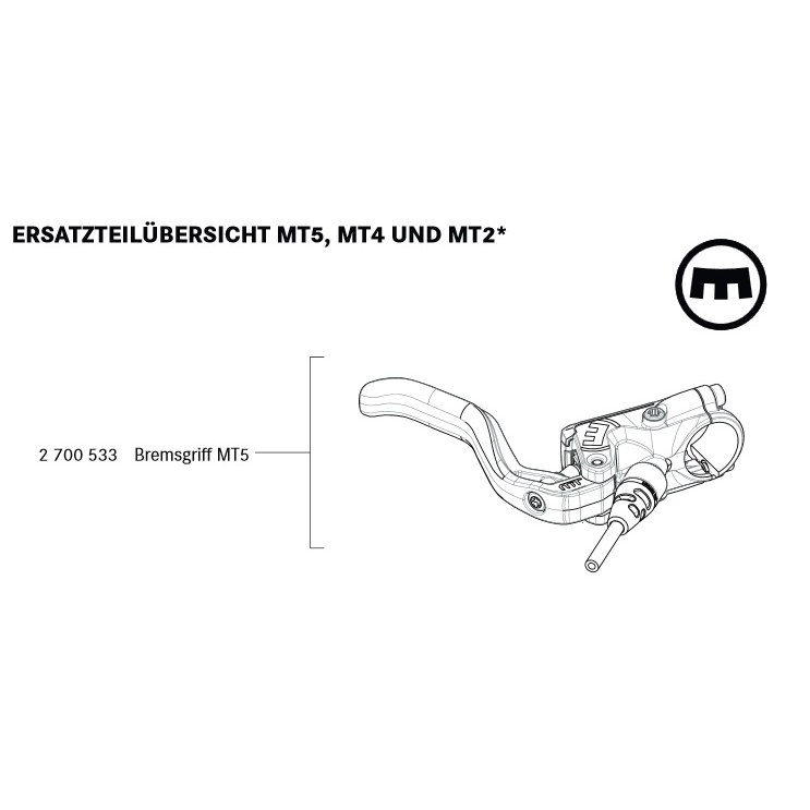 Magura Bremsgriff mit 2-Finger Alu-Leichtbau-Hebel für MT5 Scheibenbremsen  ab MJ2015 - 2700533 - schwarz