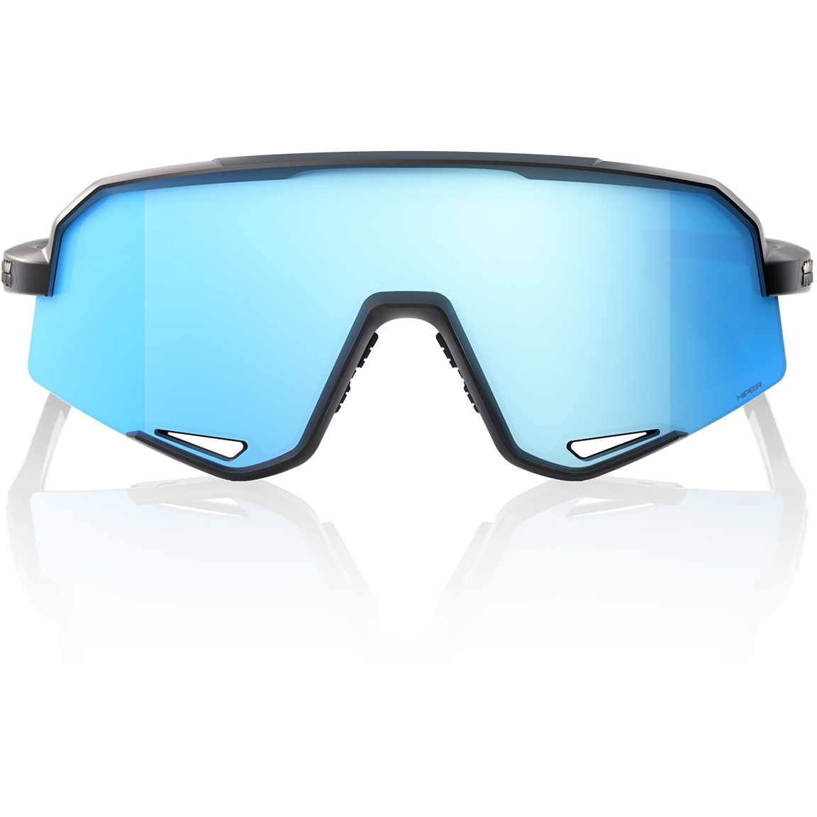 100% Slendale Glasses - Matte Black - HiPER Blue Multilayer Mirror