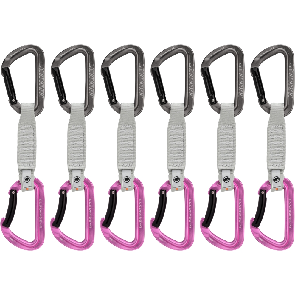 Productfoto van Mammut Workhorse Keylock 12 cm Quickdraw Set - Set van 6 - grey-pink