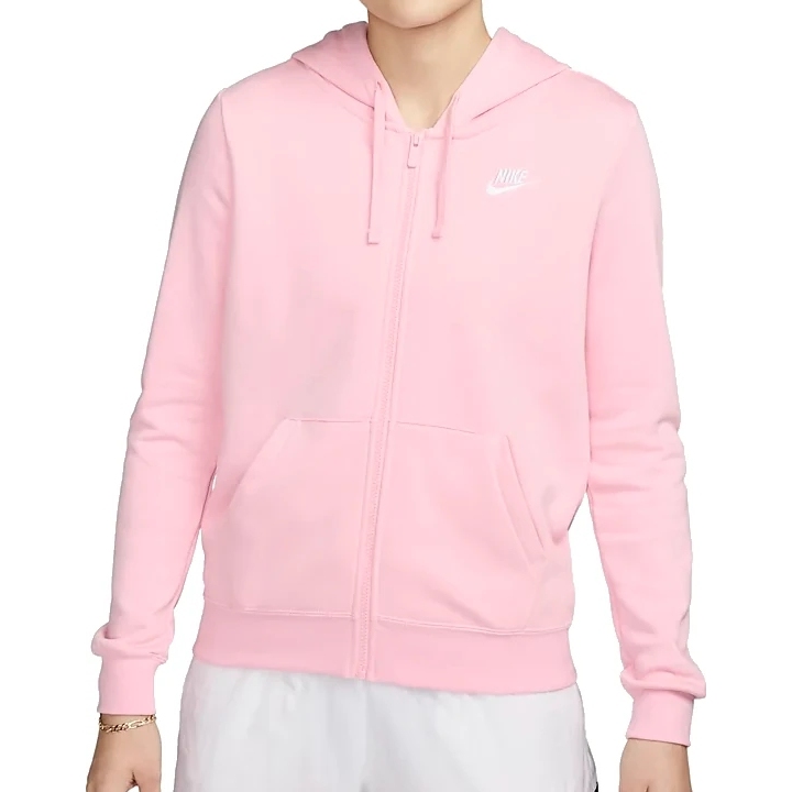 Produktbild von Nike Sportswear Club Fleece Damen-Kapuzenjacke - med soft pink/white DQ5471-690