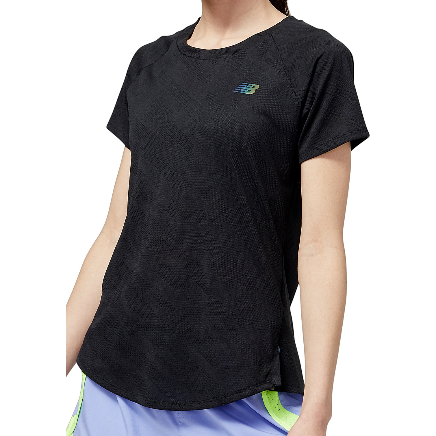 Productfoto van New Balance Q Speed Jacquard Hardloopshirt Dames - Zwart