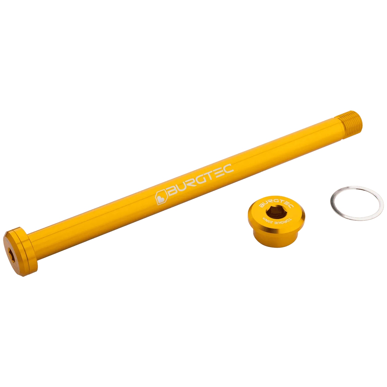 Проходная ось Burgtec - задняя | 12x148 мм | 173 мм | для Скалистых гор - золото в слитках burgtec
