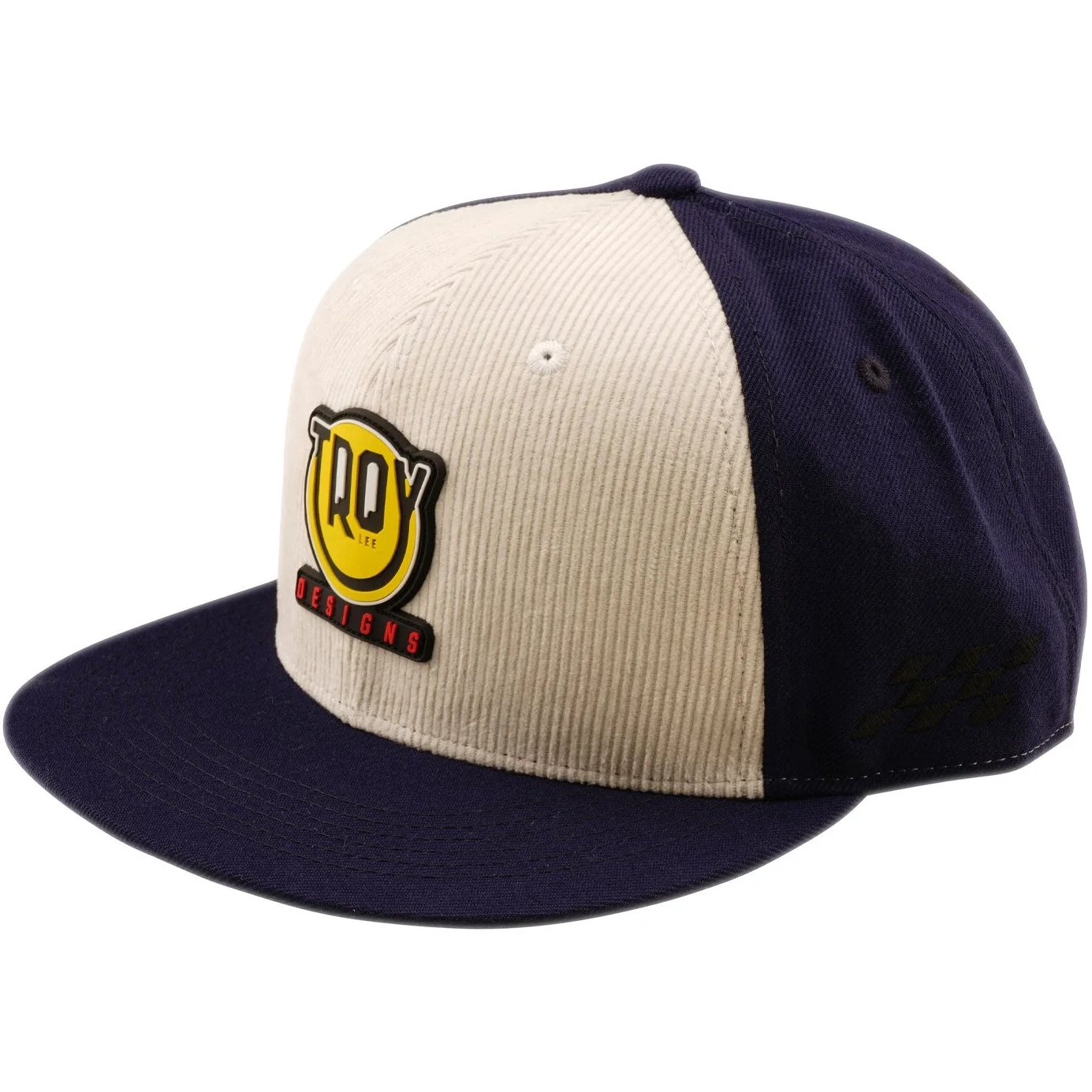 Бейсболка Troy Lee Designs Flat Bill Snapback - Happy Dayz цвета индиго/голубой пемзы, бежевый