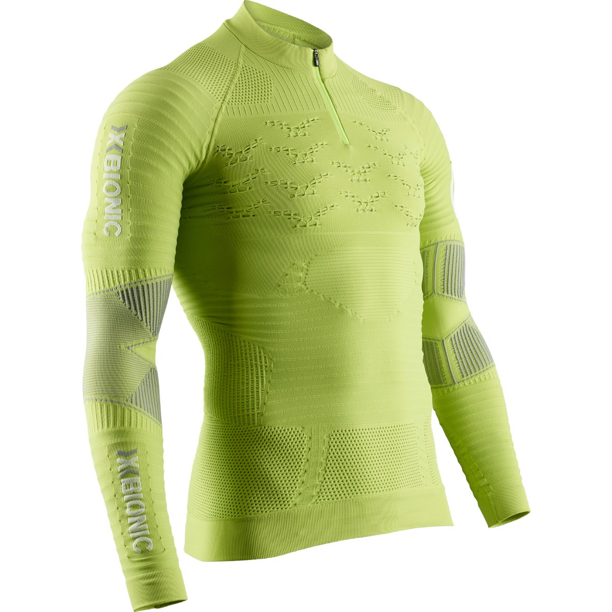 Produktbild von X-Bionic Effektor 4.0 Trail Run Powershirt 1/2 Zip Langarmshirt für Herren - effektor green/arctic white