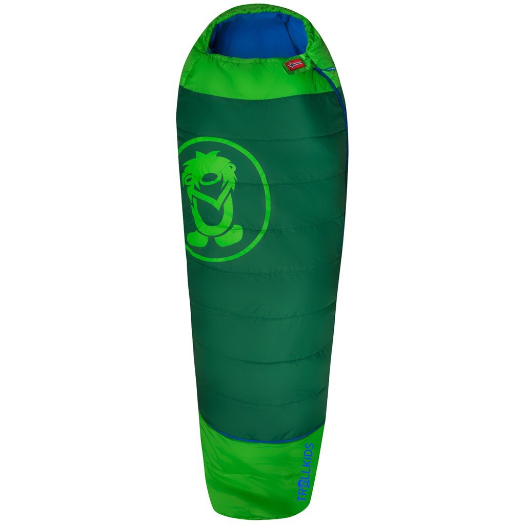Productfoto van Trollkids Fjell Dreamer Extendable Sleeping Bag Kids - Dark Green/Green/Medium Blue