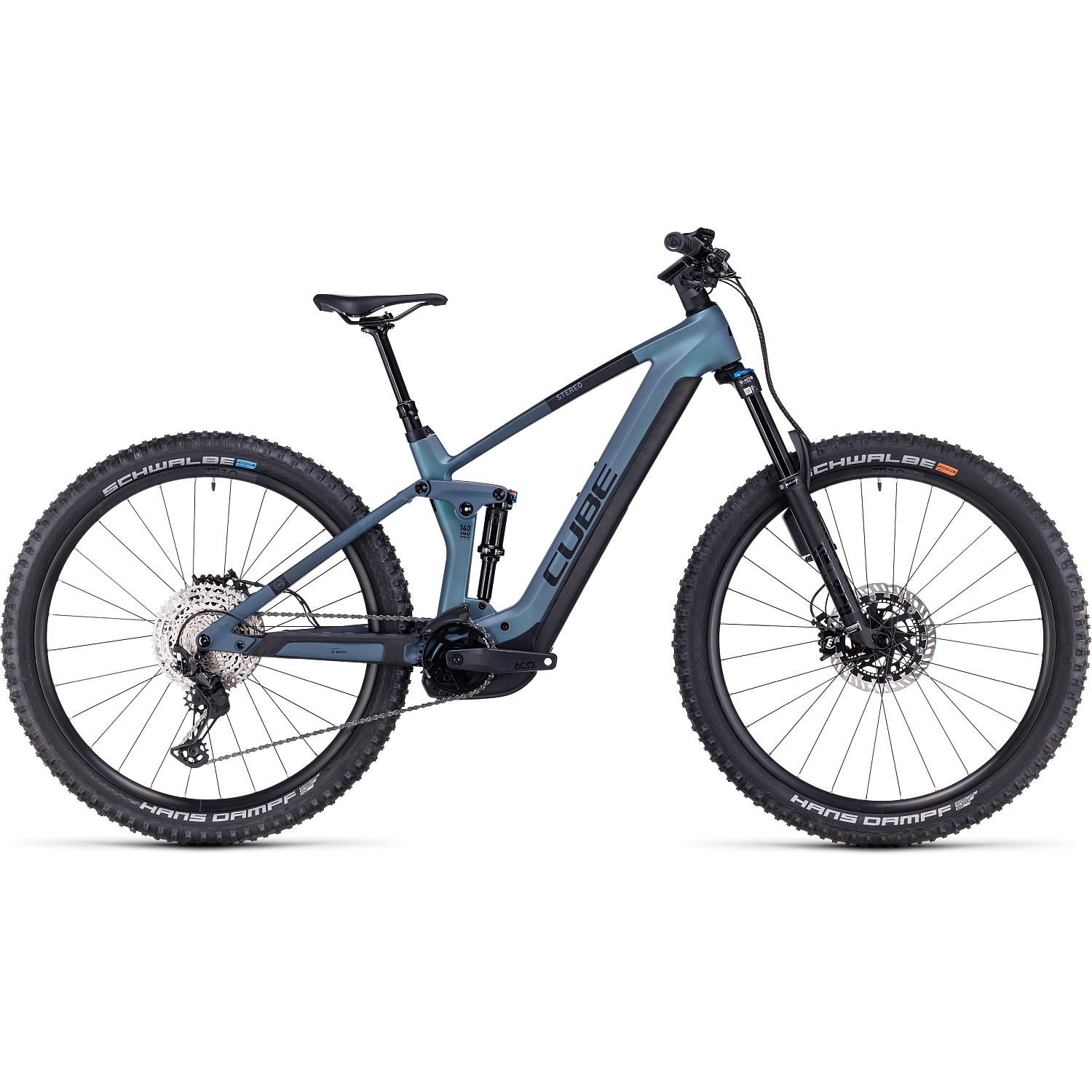 Produktbild von CUBE STEREO HYBRID 140 HPC ABS 750 - Carbon E-Mountainbike - 2023 - smaragdgrey / blue