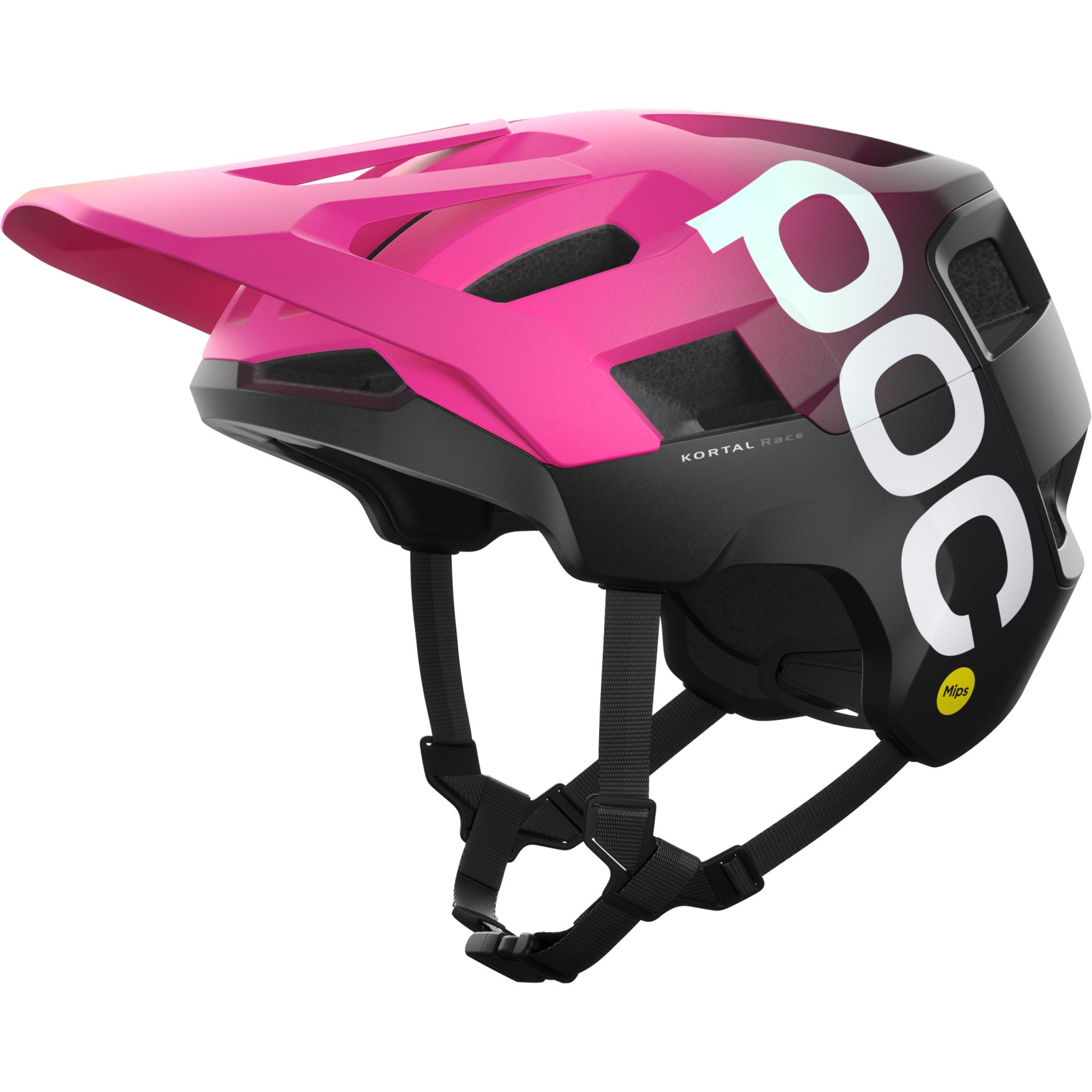 Produktbild von POC Kortal Race MIPS Helm - 8680 Fluorescent Pink/Uranium Black Matt