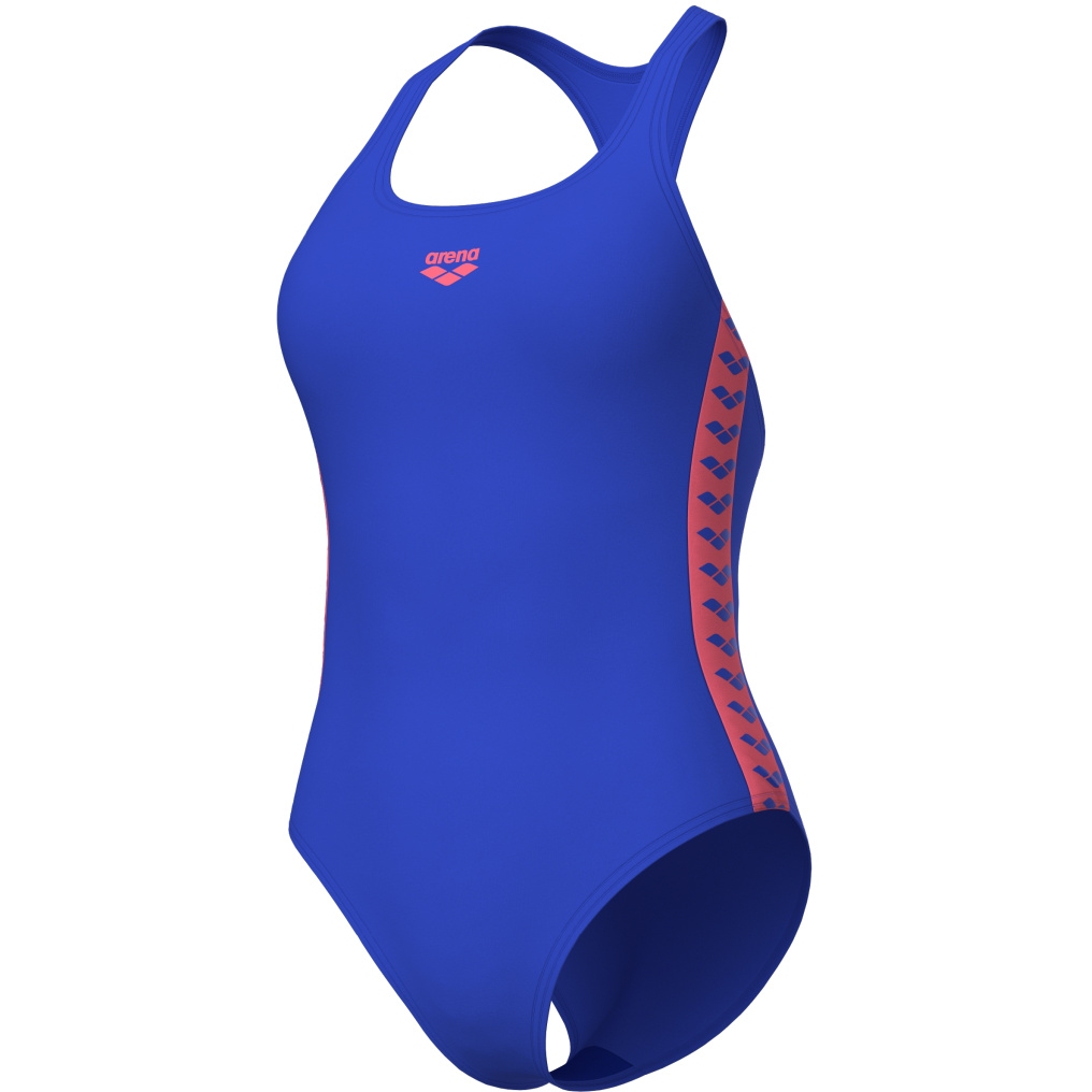 Picture of arena Feel Icons Solid Racer Back Swimsuit Women - Blue China/Calypso Coral