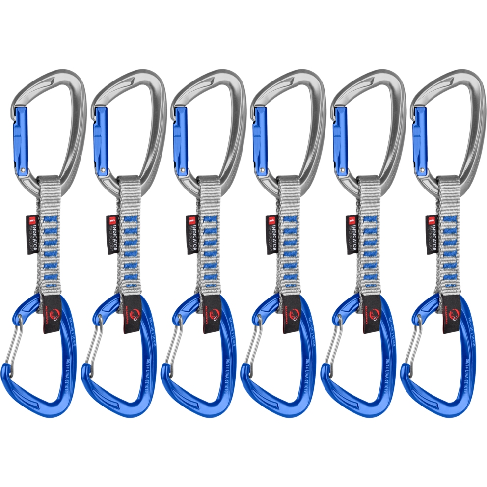Picture of Mammut Crag Keylock Wire 10 cm Indicator Quickdraw Set - 6-Pack - silver-ultramarine