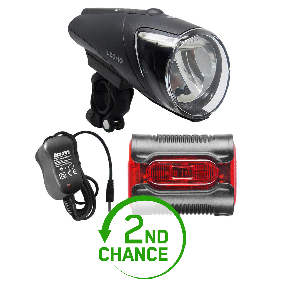 Picture of Busch + Müller IXON IQ Premium Front Light + IXBACK Senso Rear Light - 1922QMLA/382 - black - 2nd Choice