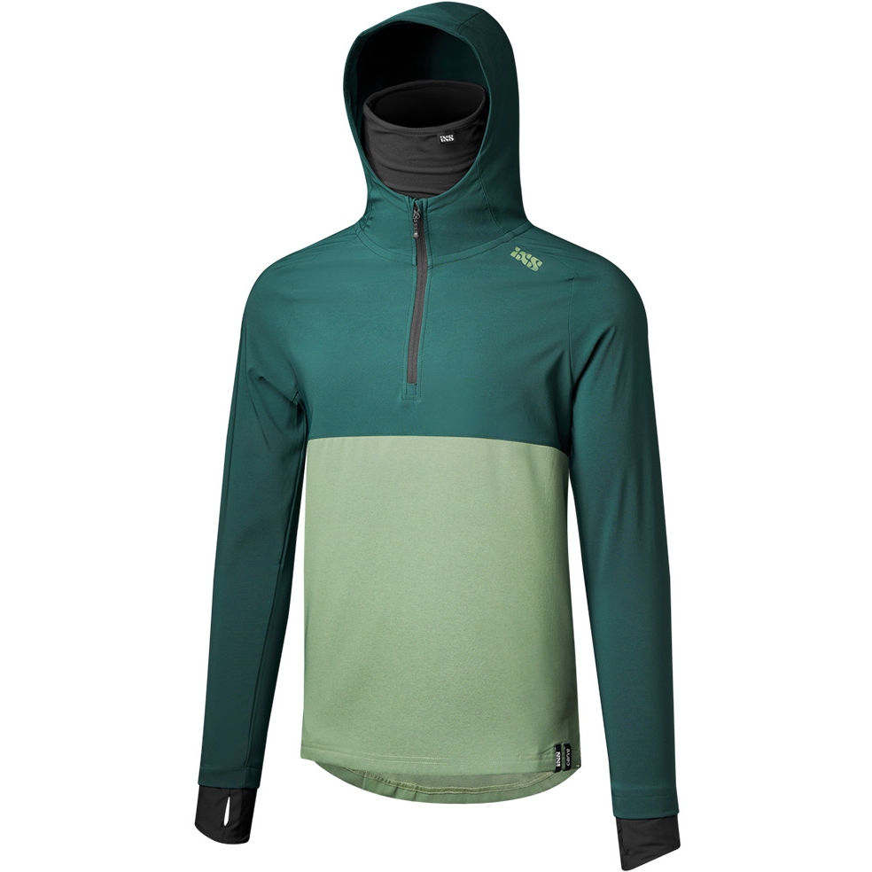 Produktbild von iXS Carve 1.0 Hooded MTB Langarmtrikot Herren - duckgreen-sage