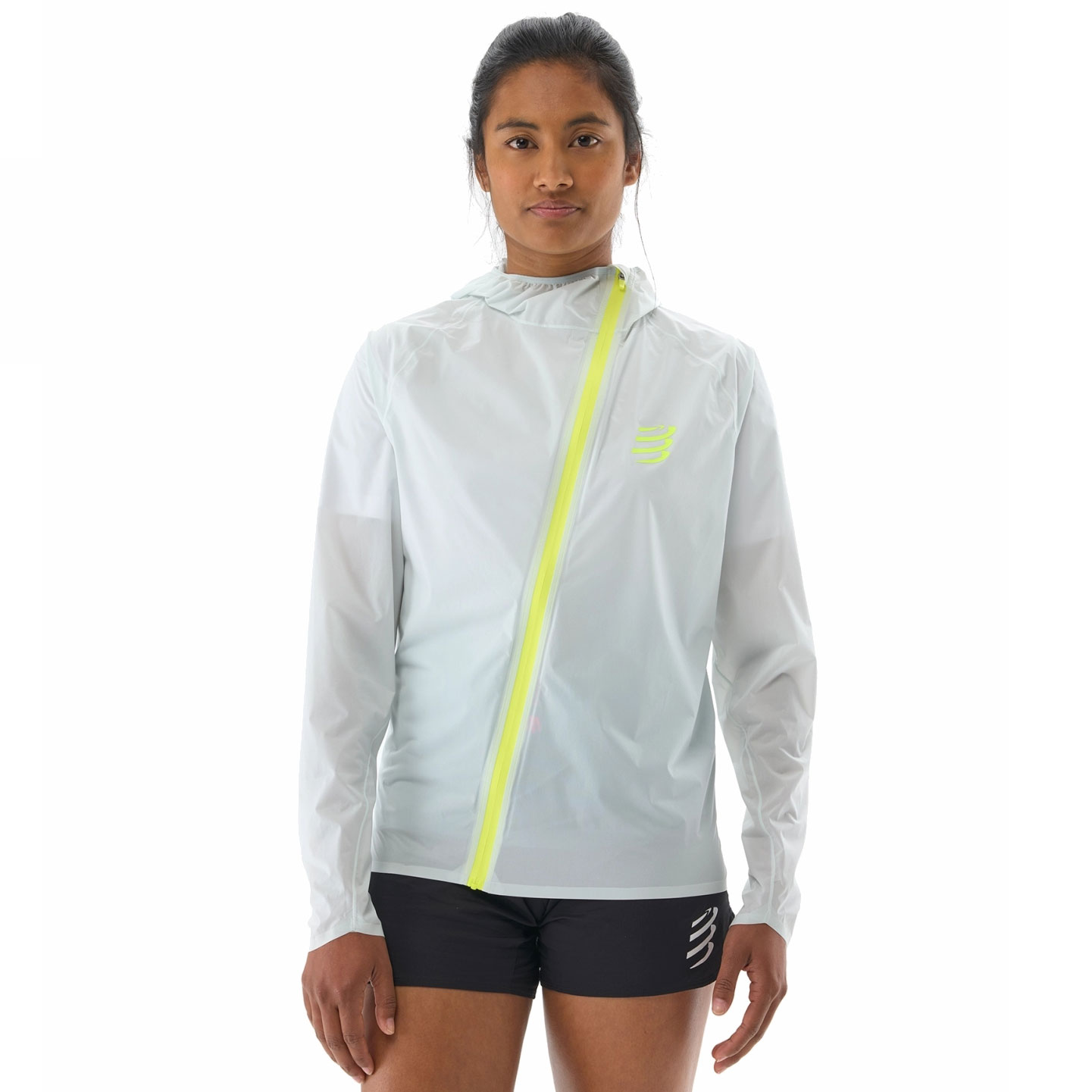 Photo produit de Compressport Veste Femme - Hurricane Waterproof 10/10 - ice flow