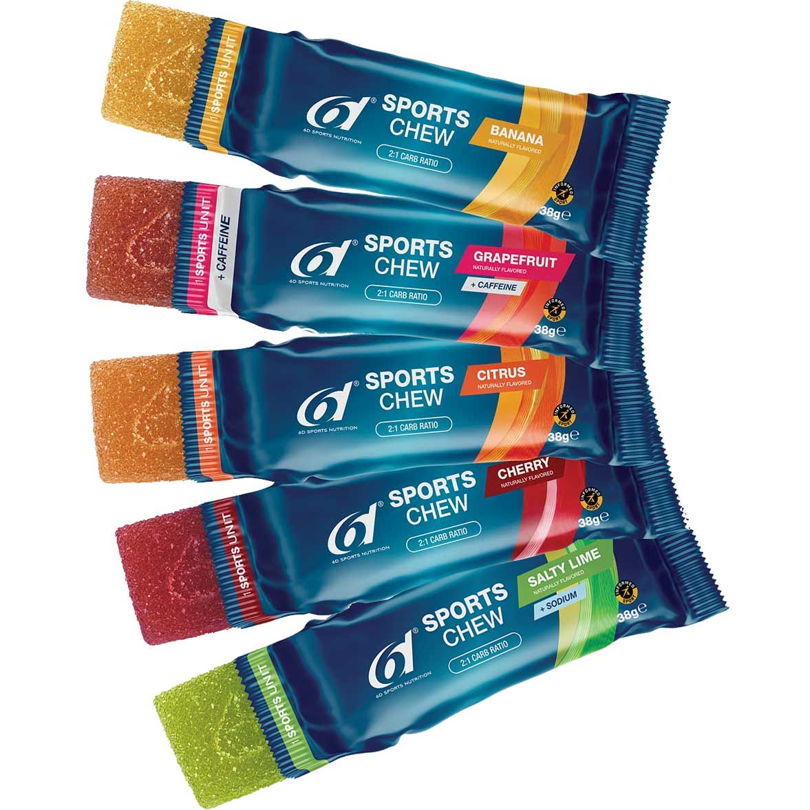 Productfoto van 6d Sports Nutrition Sports Chew - Energie-Fruitgommen - 10x38g