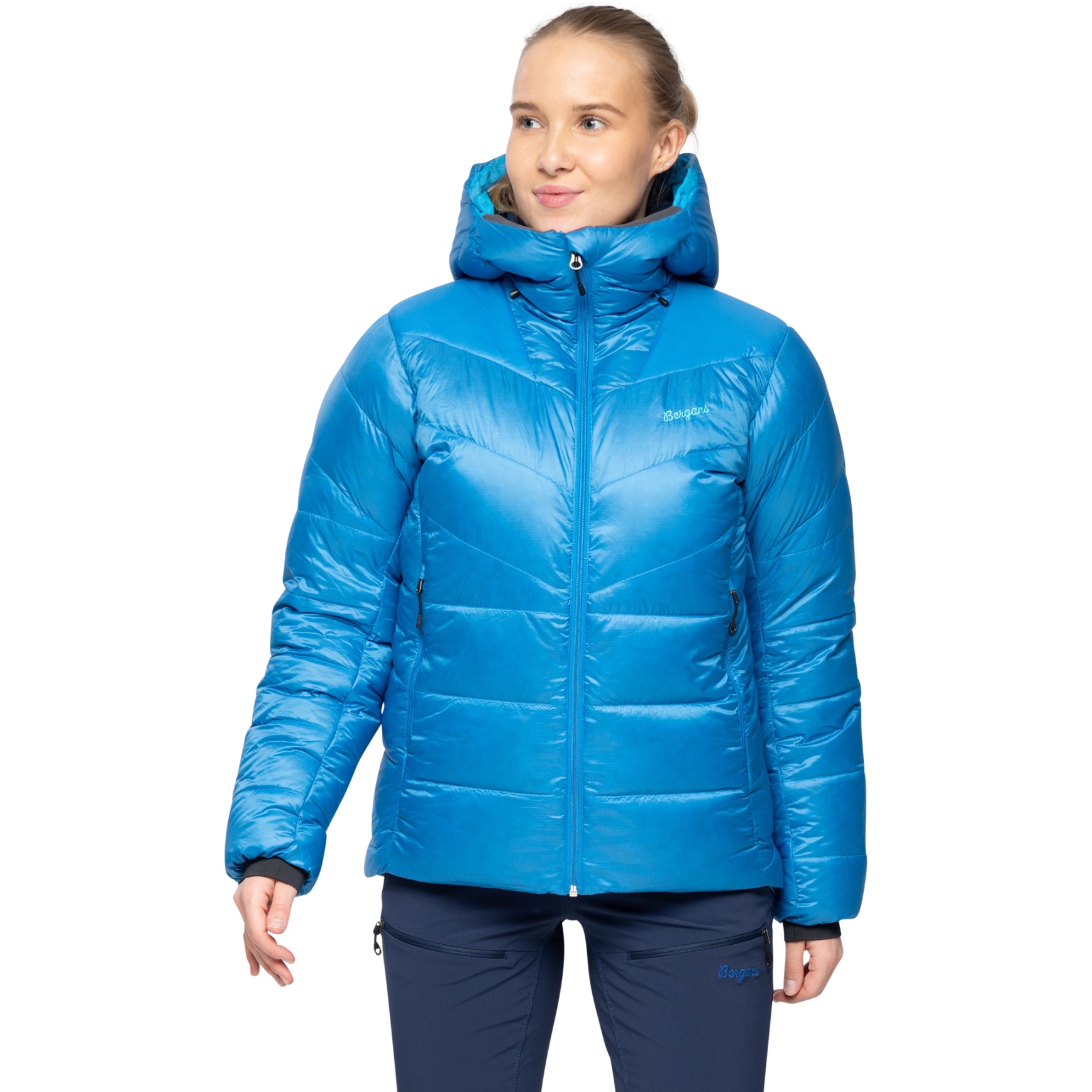 Женский пуховик Bergans Rabot Allround - темно-синий цвета лагуны