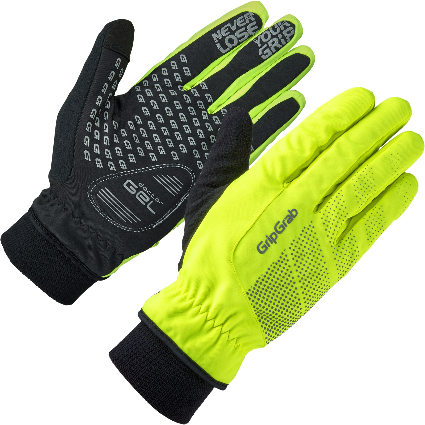 Picture of GripGrab Ride Hi-Vis Windproof Winter Gloves - Yellow Hi-Vis
