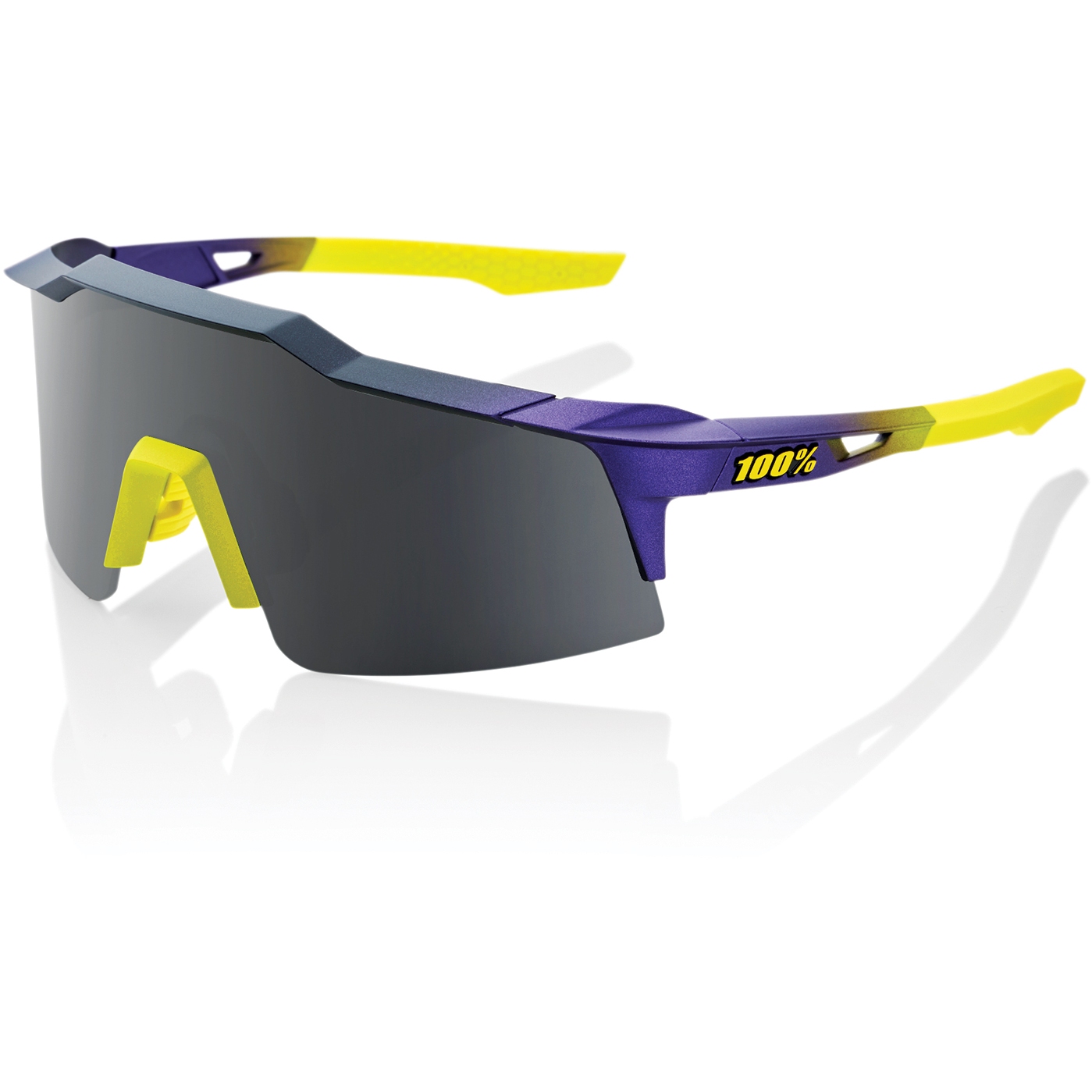 Productfoto van 100% Speedcraft SL Bril - Smoke Lens - Matte Metallic Digital Brights / Dark Purple + Clear