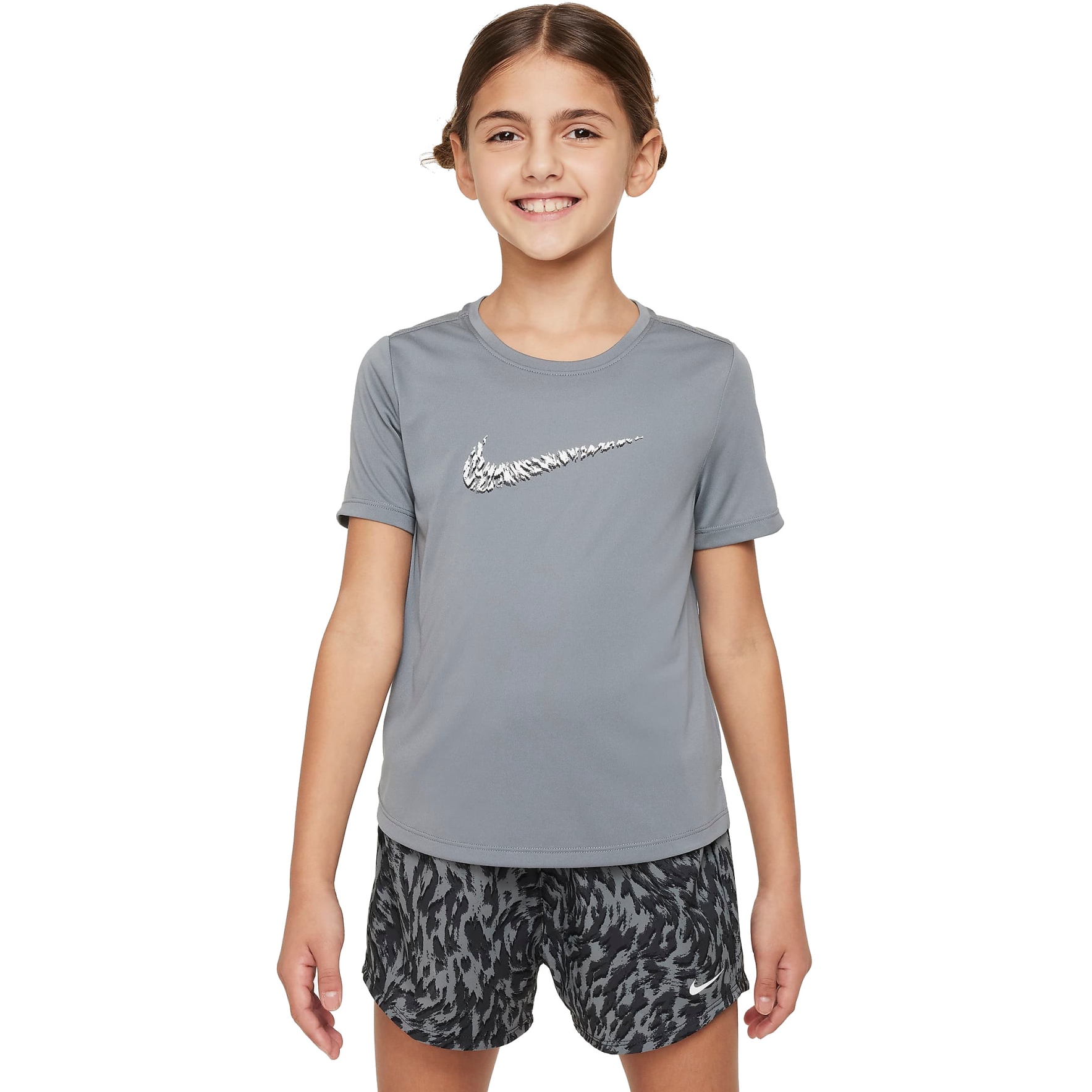 Детский топ с коротким рукавом Nike One - дымчато-серый FN9019-084