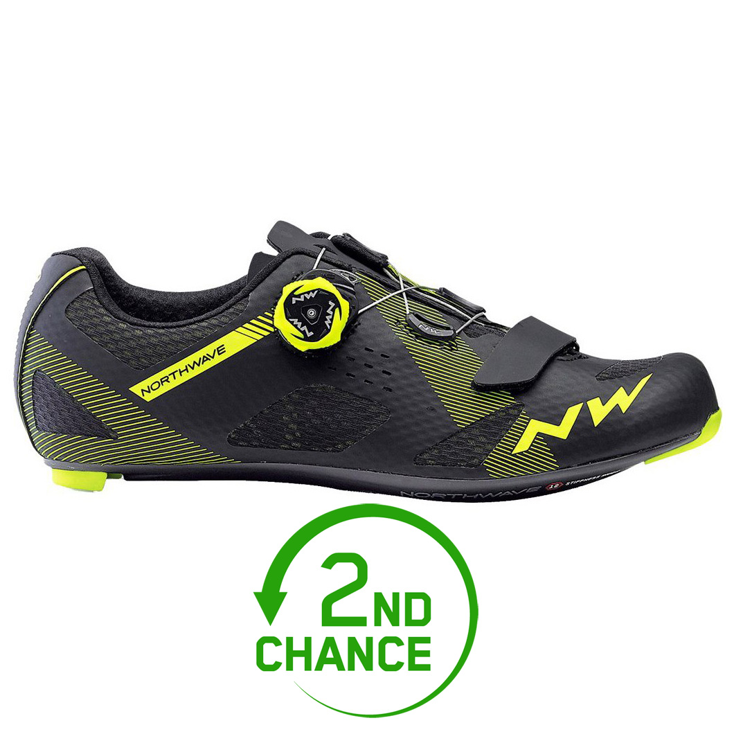 Picture of Northwave Storm Carbon Road Shoes - black/yellow fluo 04 - 2nd Choice