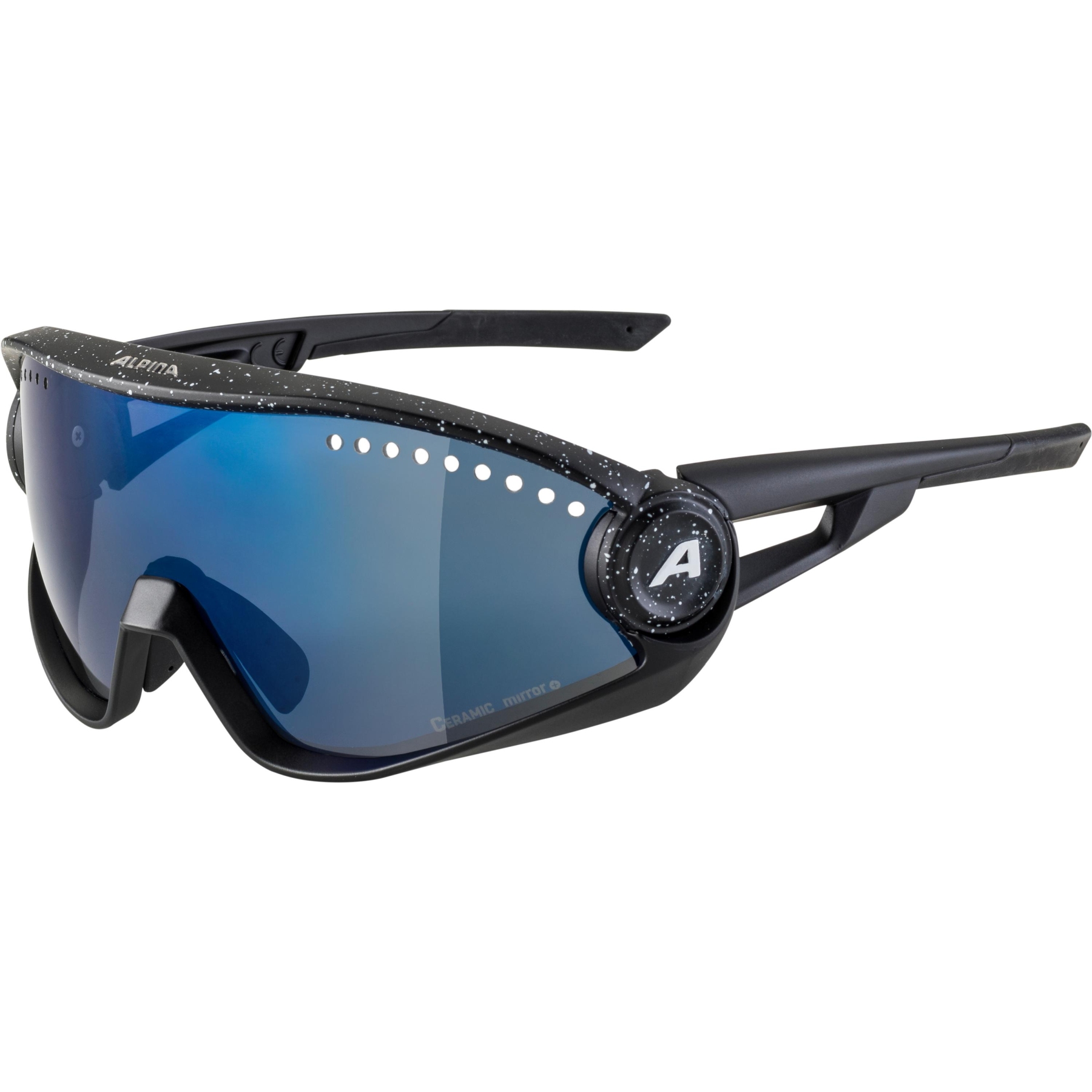 Produktbild von Alpina 5W1NG Brille - black blur / blue mirror