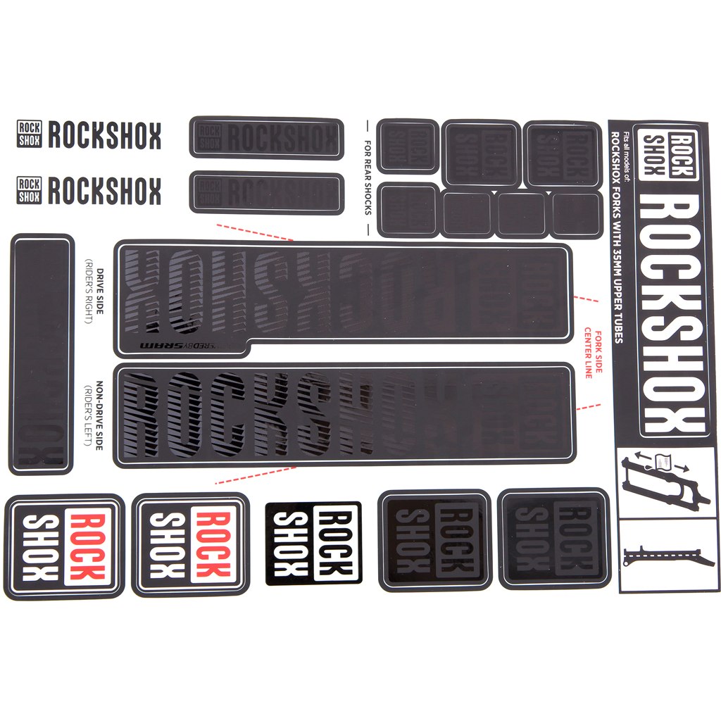 RockShox Decal Kit 35mm Stanchions - Pike/Lyrik/Yari/Domain