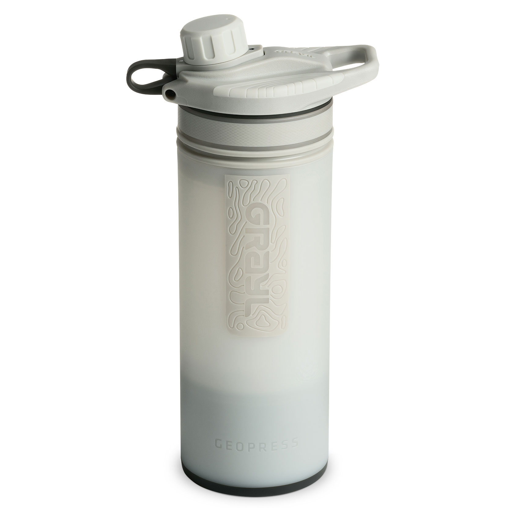 Produktbild von Grayl GeoPress Trinkflasche mit Wasserfilter - 710ml - Peak White