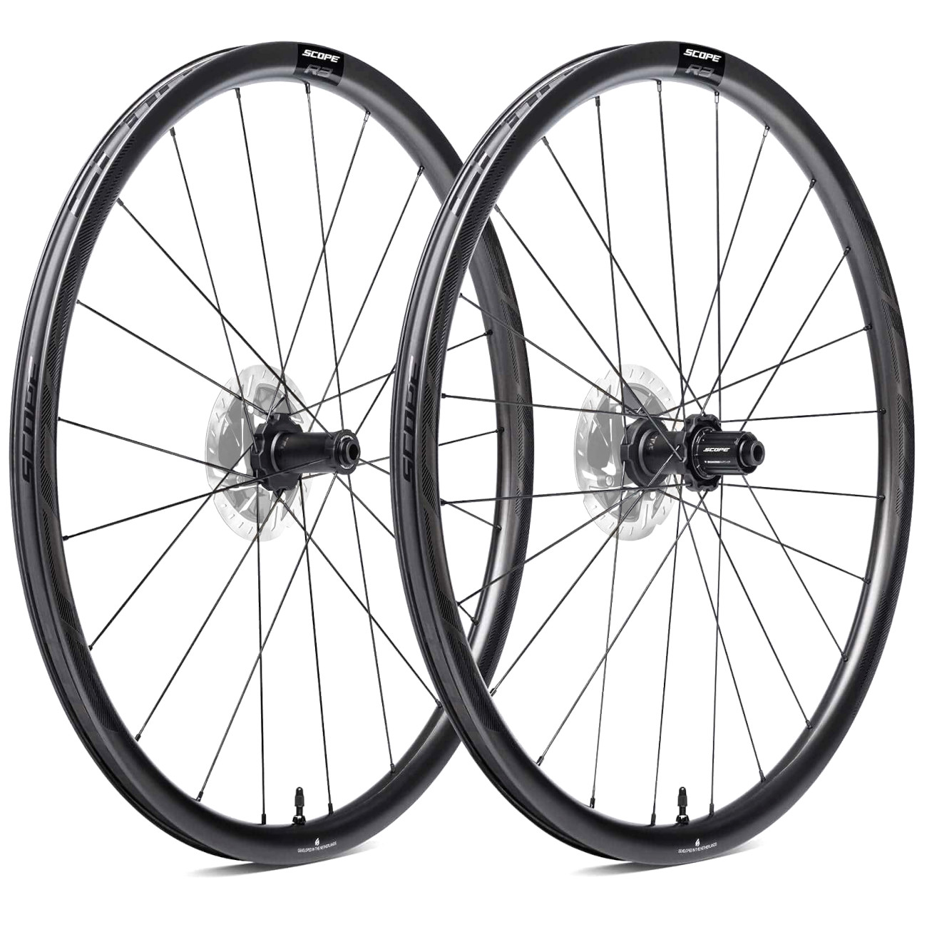 Productfoto van Scope Cycling R3 Disc - Carbon Wheelset - Centerlock - 12x100mm | 12x142mm - SRAM XDR
