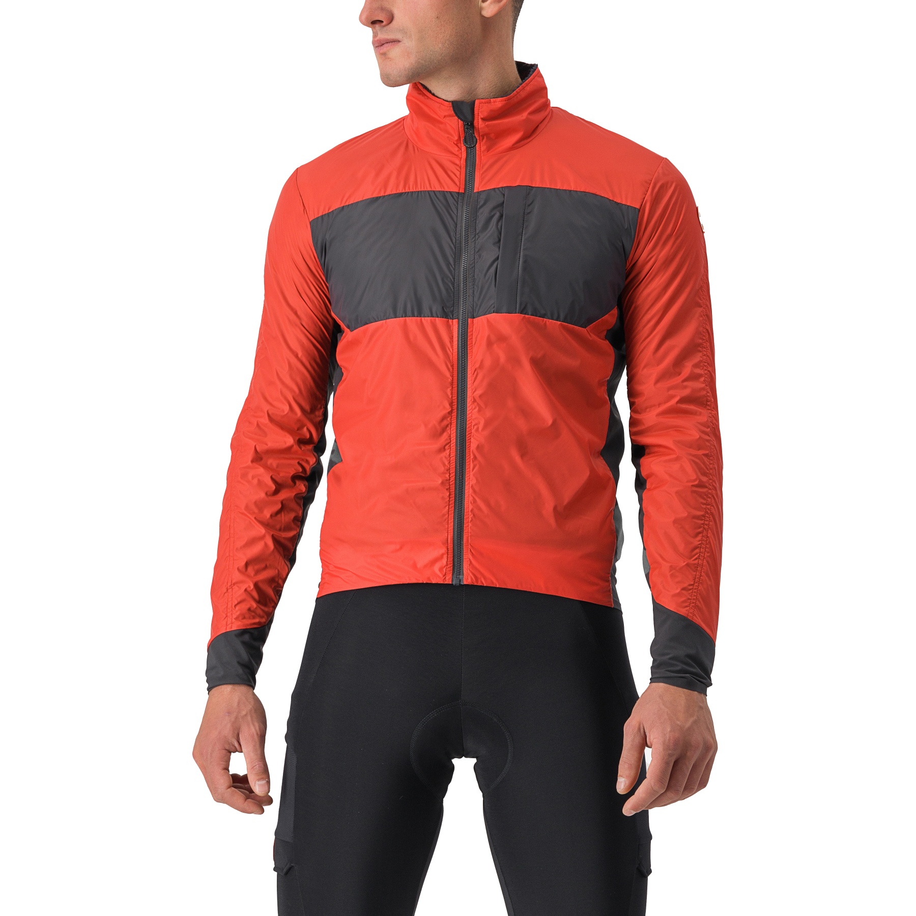 Picture of Castelli Unlimited Puffy Jacket Men - pompeian red/dark grey 642