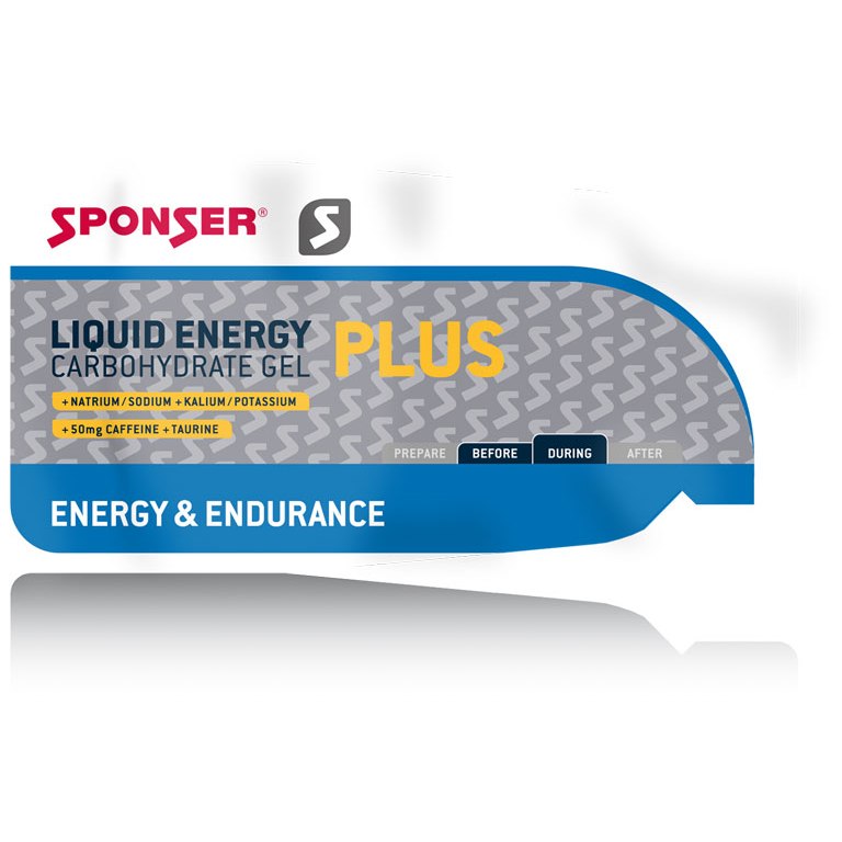Productfoto van SPONSER Liquid Energy Plus - Koolhydraat Gel + Cafeïne - Sachet - 35g