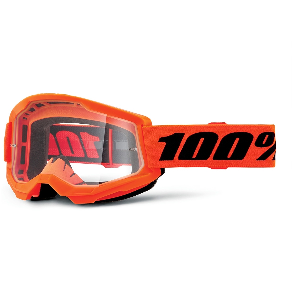 Picture of 100% Strata 2 Goggle - Neon Orange / Clear