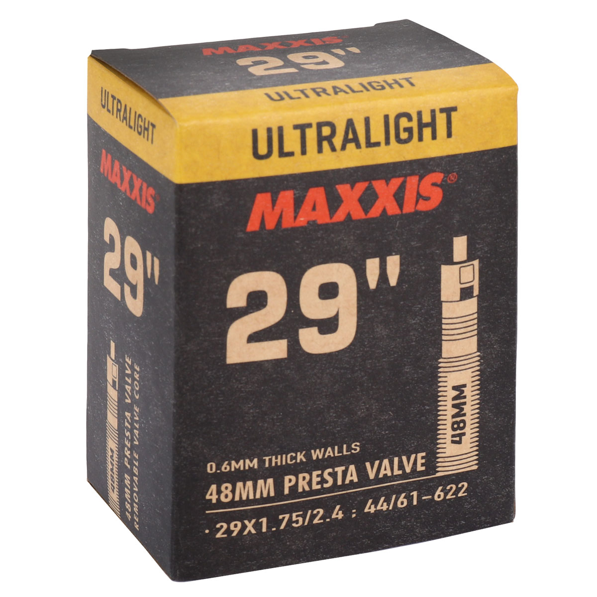 Image of Maxxis UltraLight MTB Tube - 29x1.75-2.40 inches - Presta - 48mm