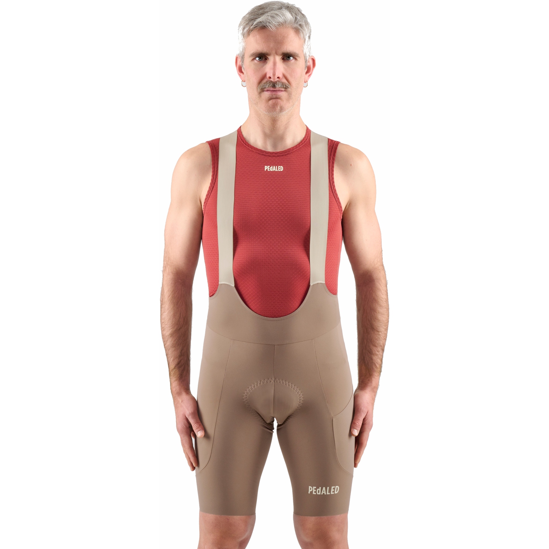 Photo produit de PEdALED Cuissard à Bretelles Court Cycliste Homme - E. Lightweight - Marron