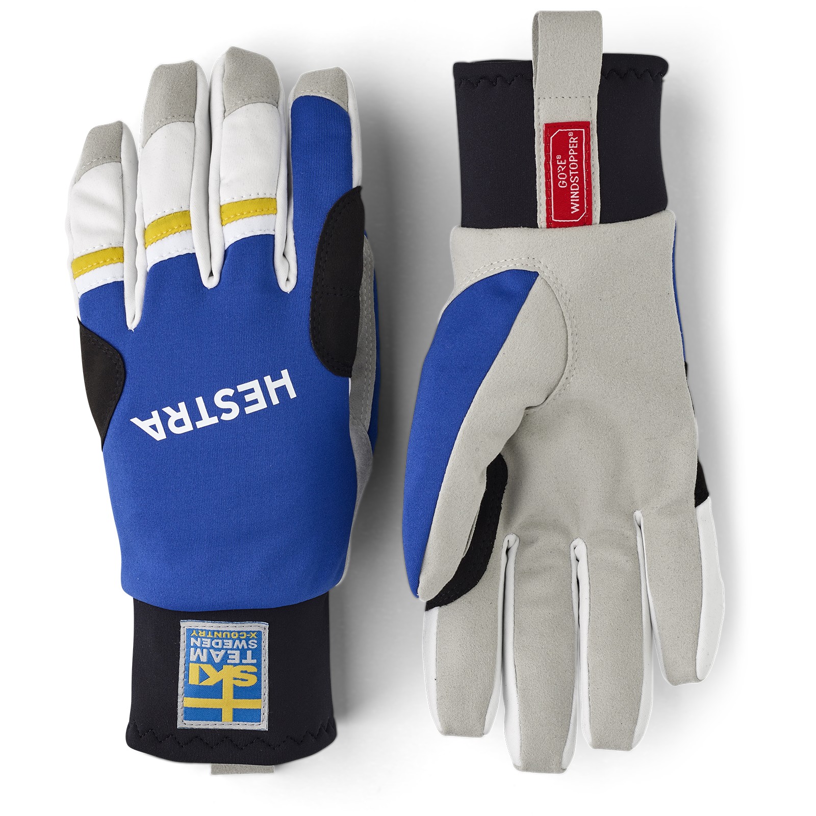 Productfoto van Hestra Windstopper Race Tracker - 5 Vinger Handschoenen - royal blue/yellow