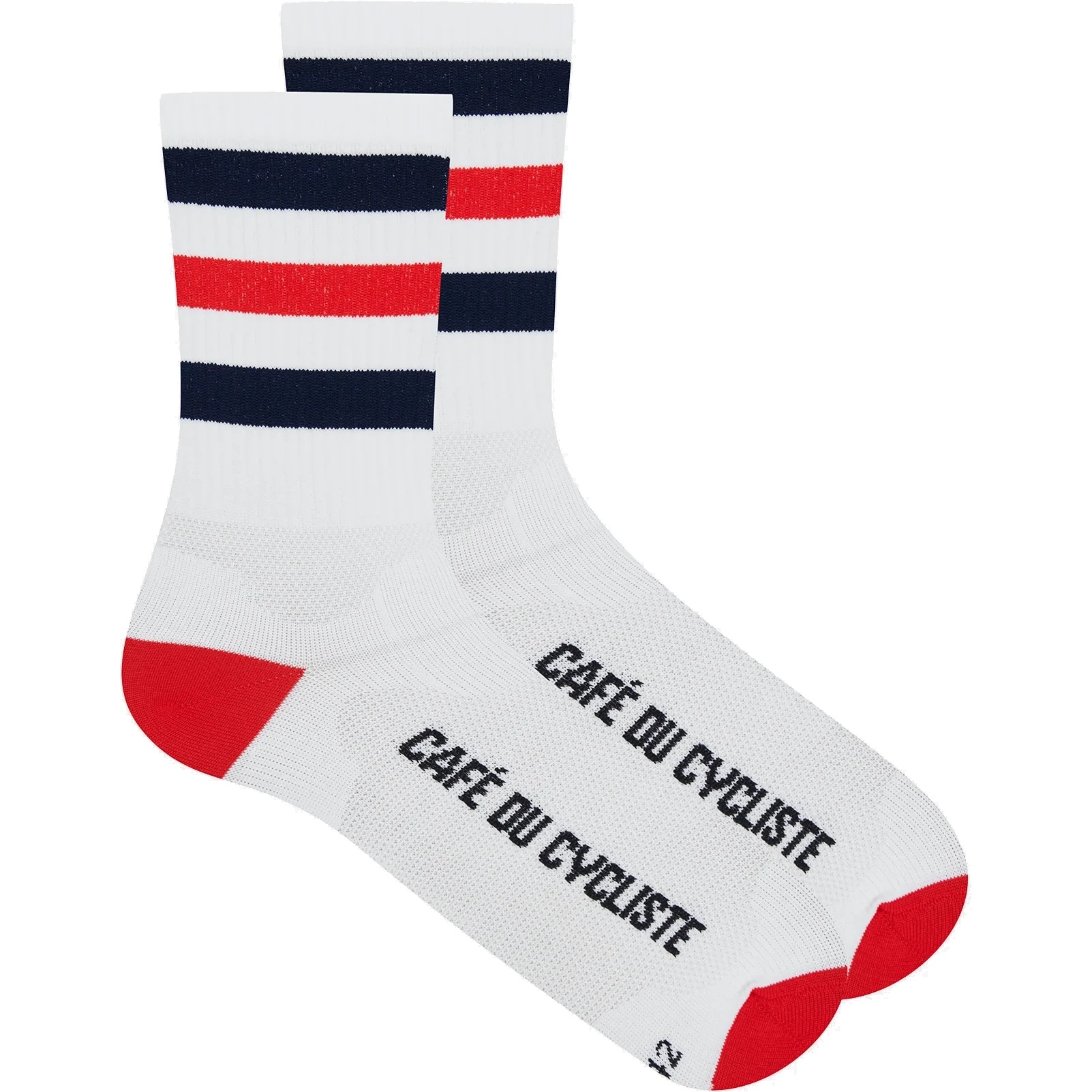 Photo produit de Café du Cycliste Chaussettes - Skate - red navy on white