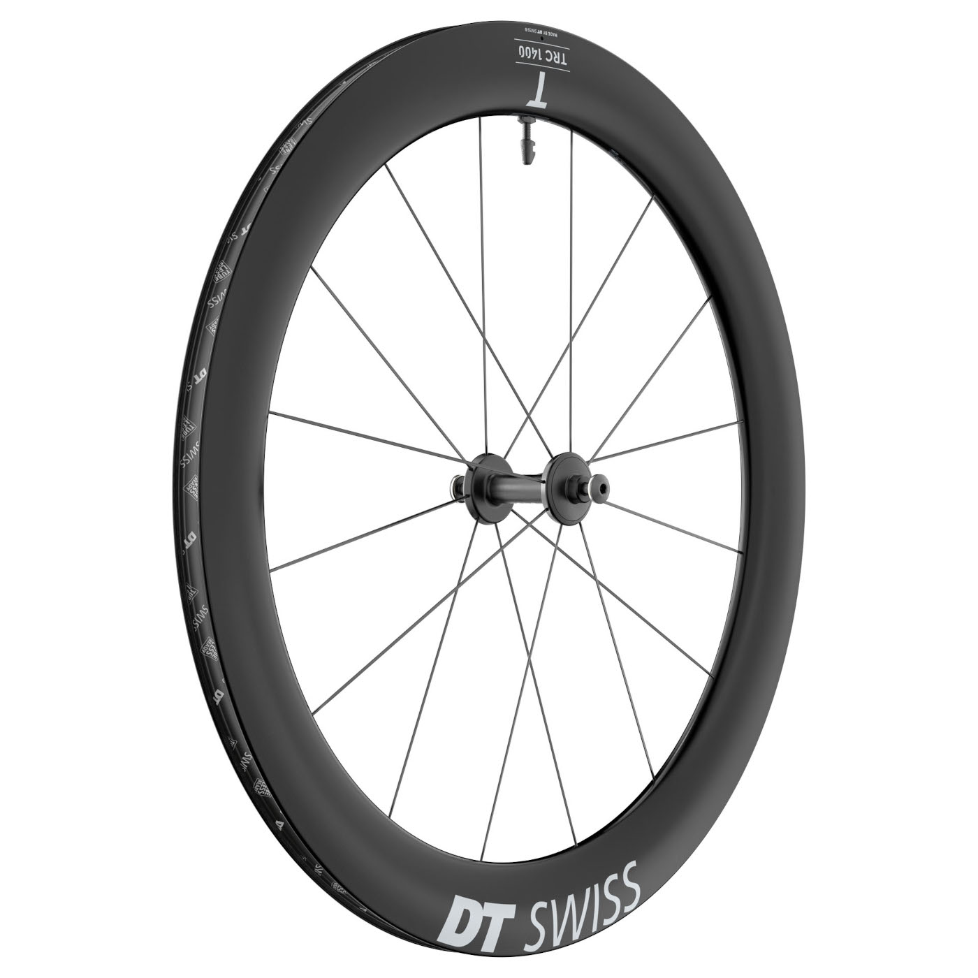 Picture of DT Swiss TRC 1400 DICUT 62 Track Front Wheel - Carbon | Clincher | 100mm BO