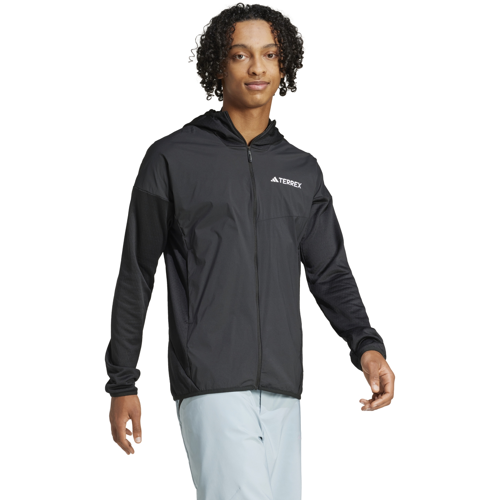 Produktbild von adidas TERREX Xperior Wind Light Fleece Kapuzenjacke Herren - schwarz JF1227