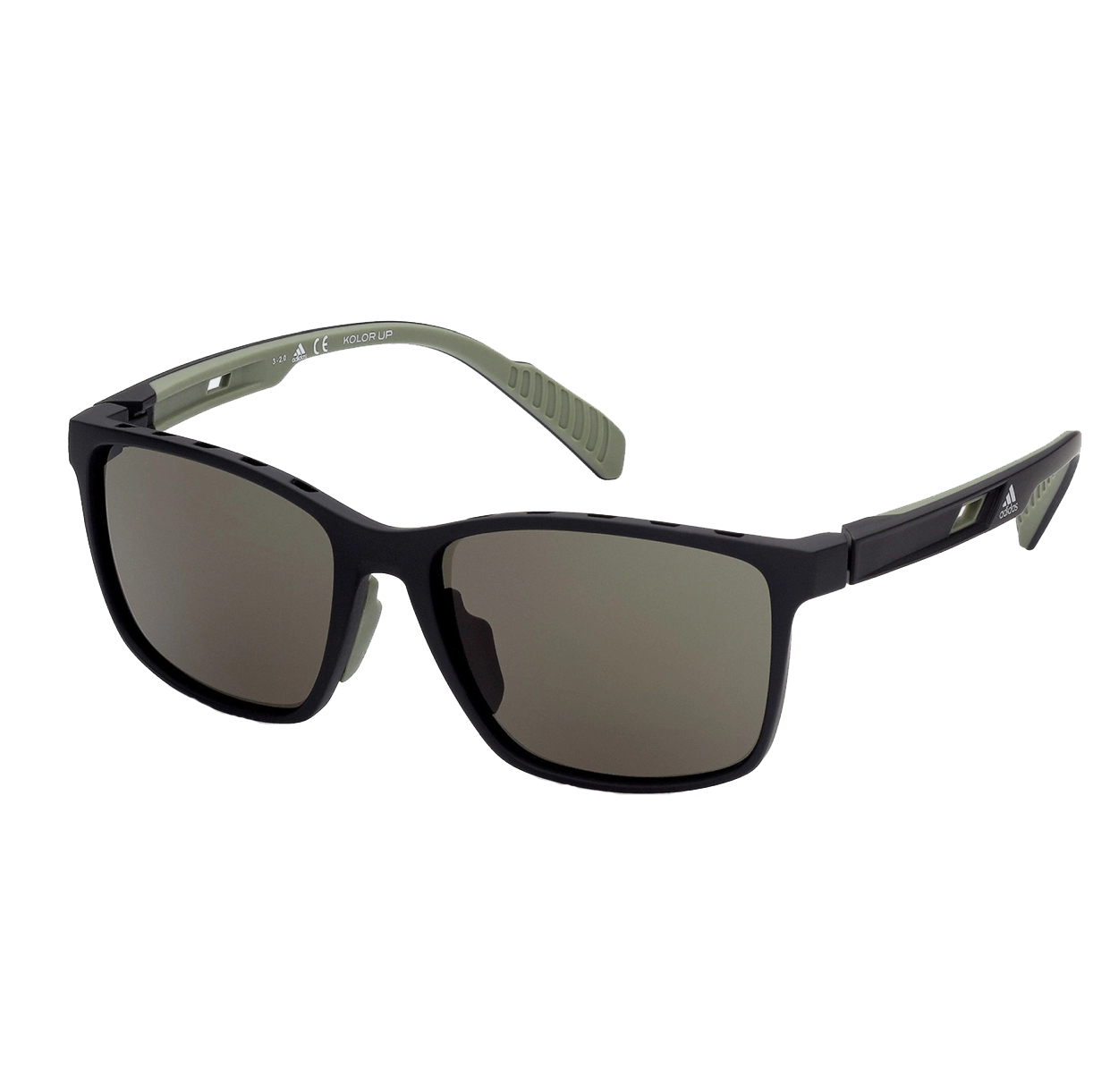 Picture of adidas Actv Classic SP0035 Sport Sunglasses - Matte Black / KOLOR UP Green