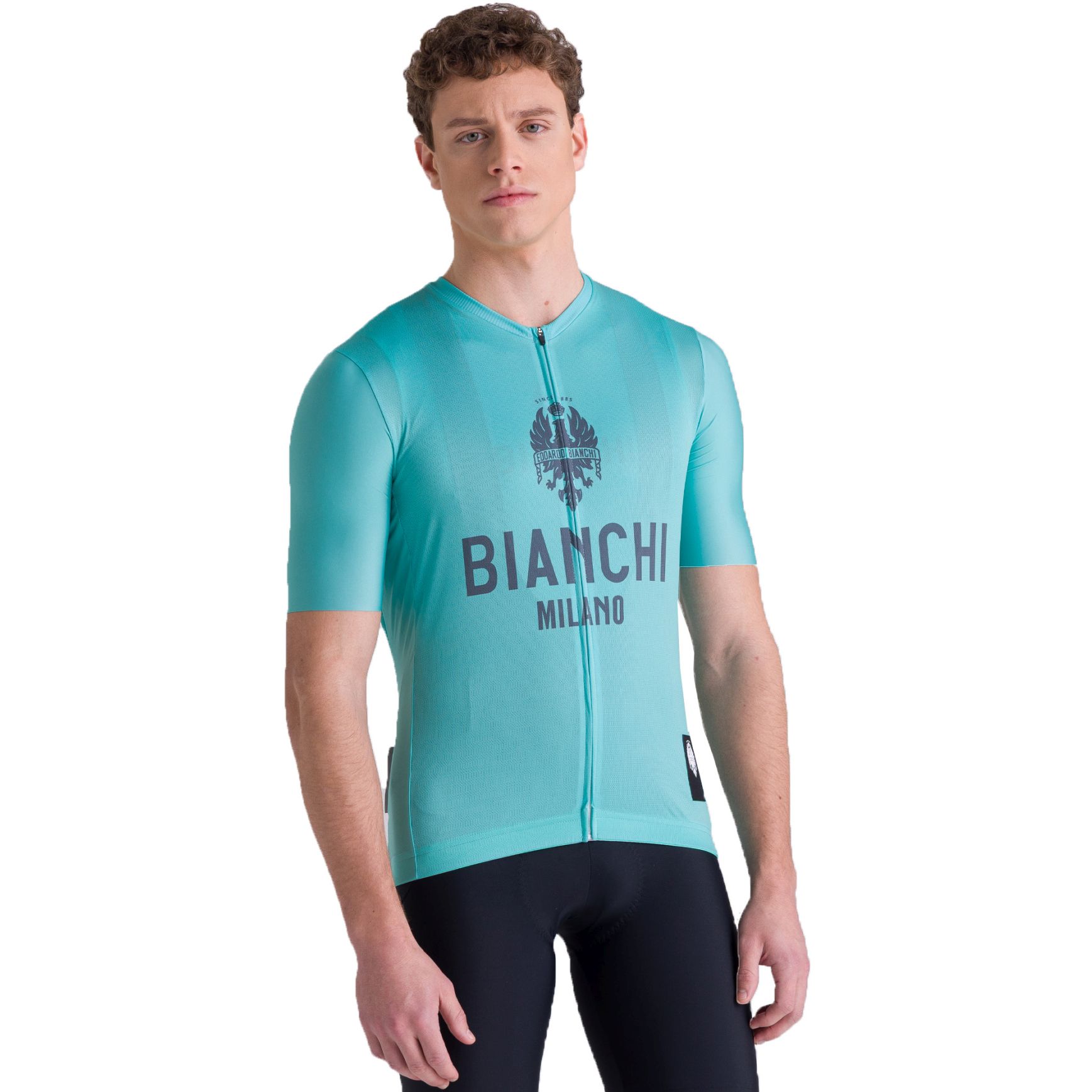 Photo produit de Santini Maillot Manches Courtes Homme - Bianchi Milano Classic BI97175CCLASS - celeste CE