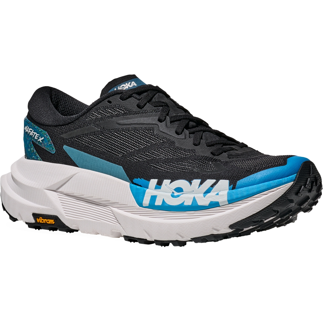Produktbild von Hoka Mafate X Laufschuhe Damen - schwarz / skyward blue