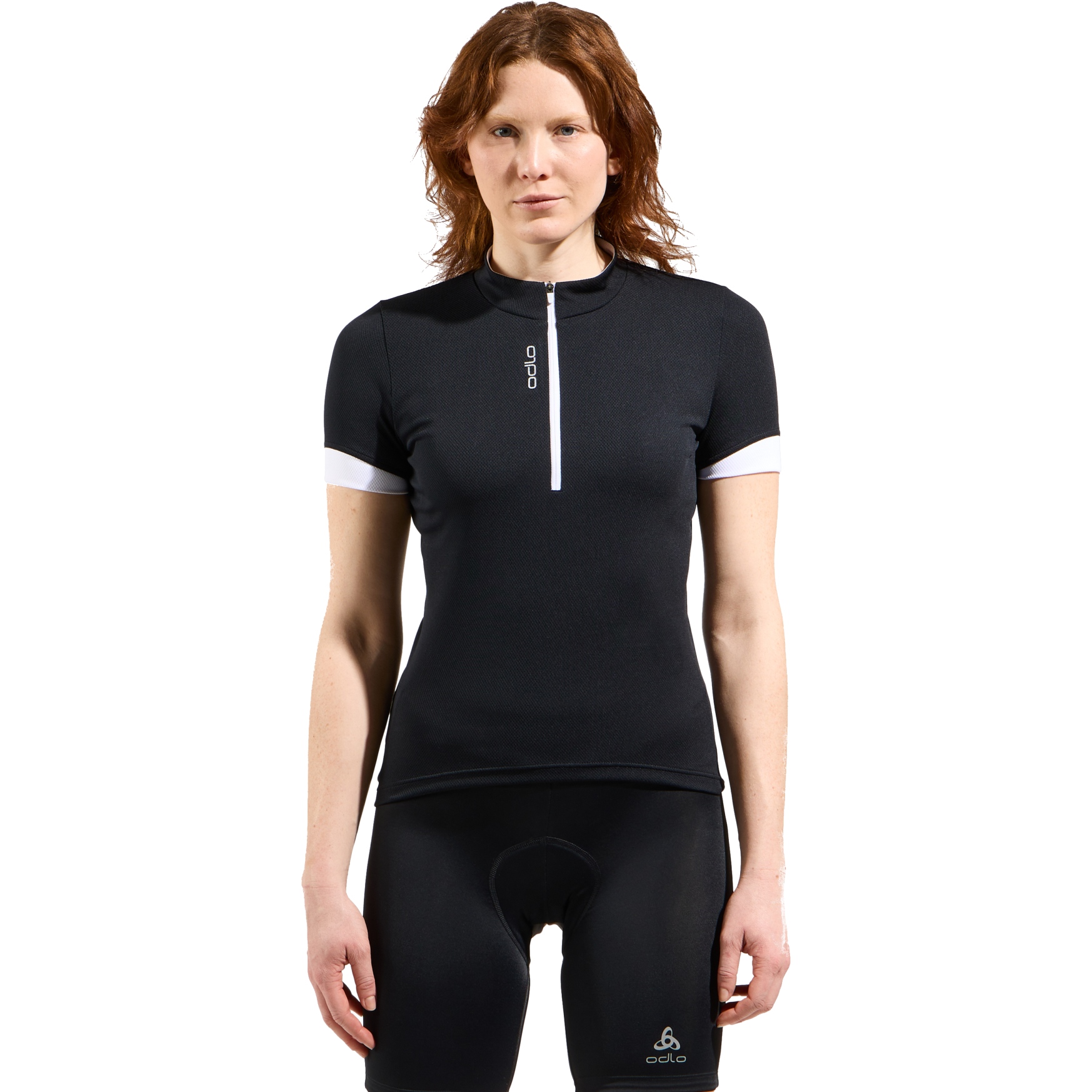 Picture of Odlo Essentials Half Zip Jersey Women - black - white