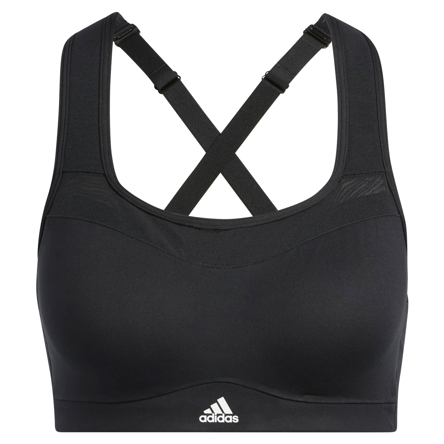 Image of adidas Women's TLRD Impact Training High-Support Sports Bra - Cup size DD - black/white HF2297