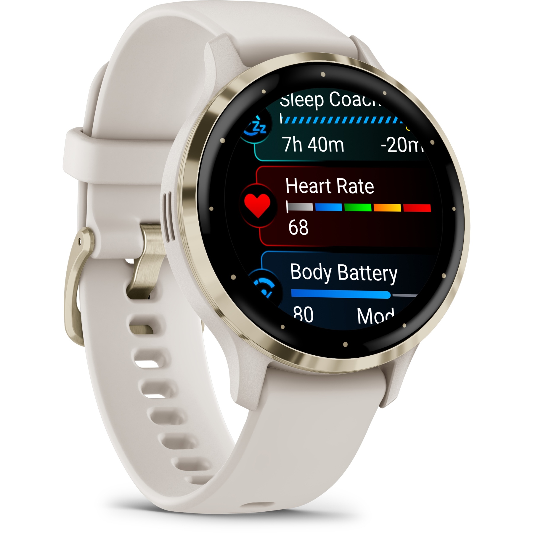 Produktbild von Garmin Venu 3S GPS Smartwatch - elfenbein/softgold