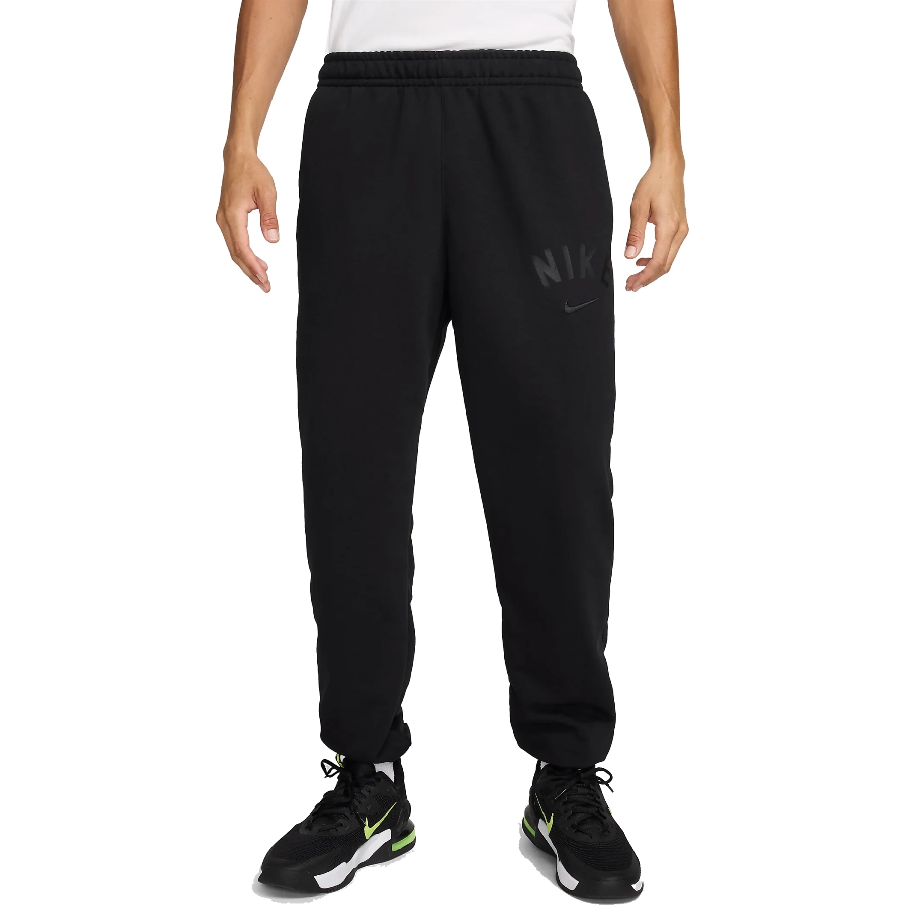 Nike Swoosh Dri FIT Fleece Fitness Jogger Men black white FV9946 010 BIKE24