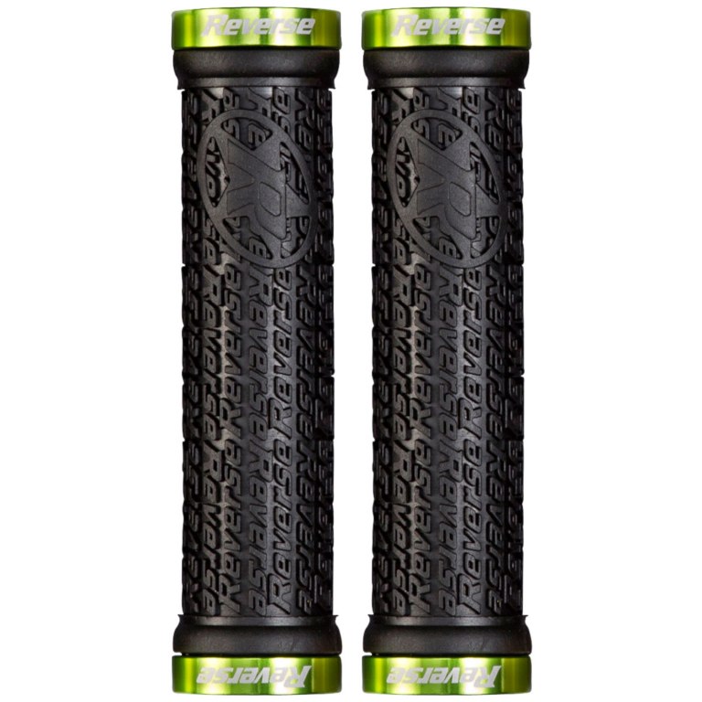 Picture of Reverse Components Stamp Lock On Grips - 30mm - black / light green