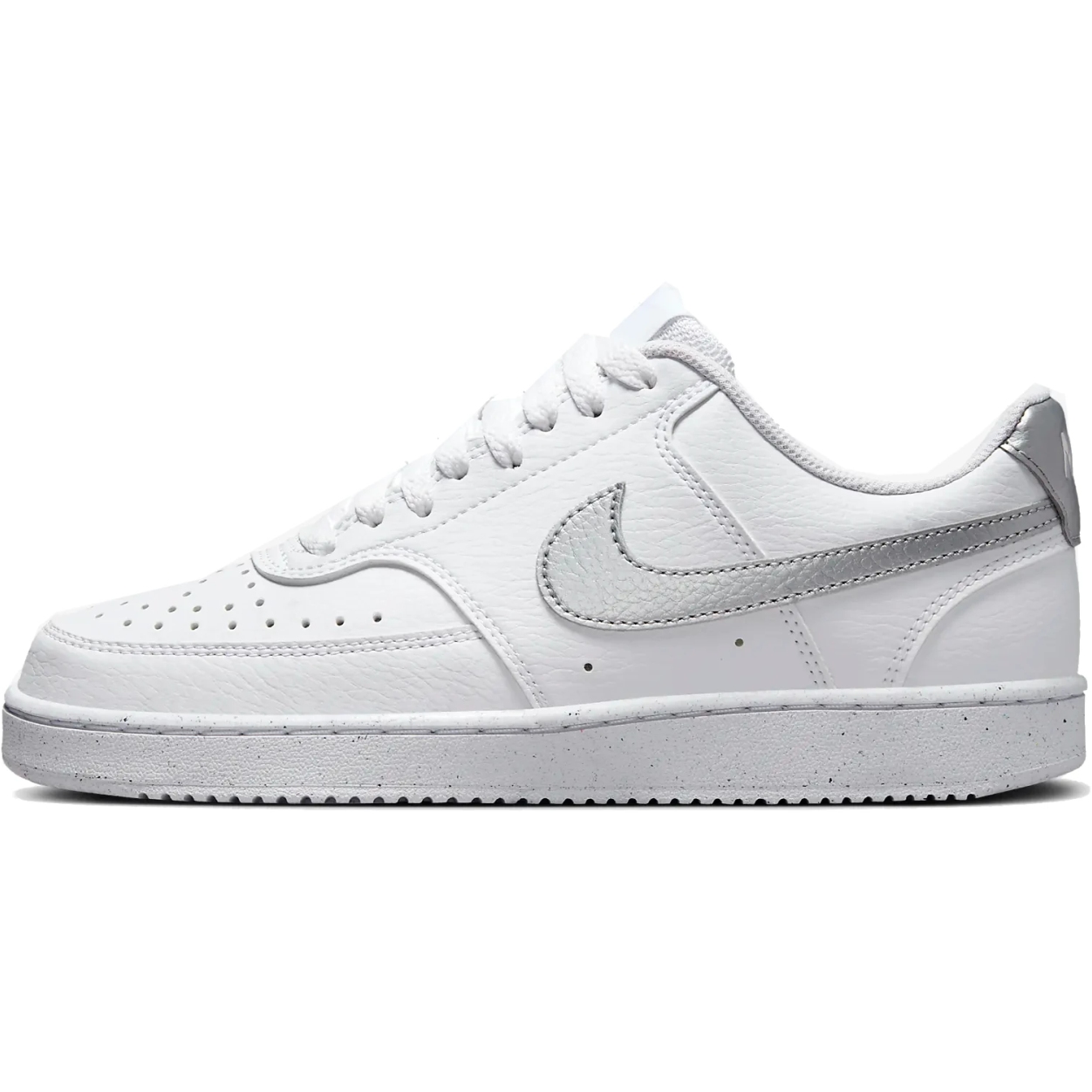 Produktbild von Nike Court Vision Low Schuhe Damen - white/white/metallic silver DH3158-108