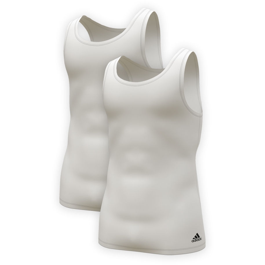 Produktbild von adidas Sports Underwear Active Flex Cotton 3 Unterhemd Herren - 2 Pack - 100-weiß