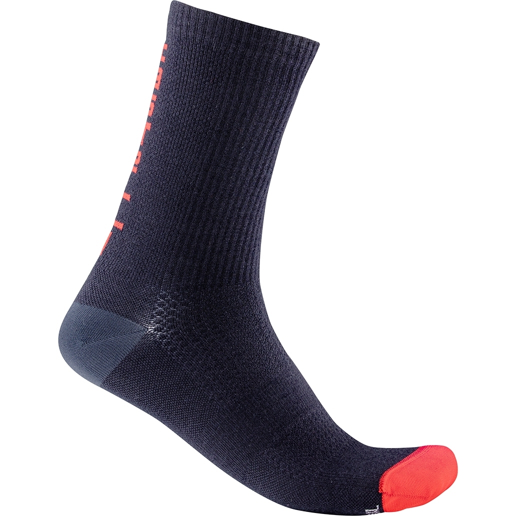Picture of Castelli Bandito Wool 18 Socks - savile blue/red