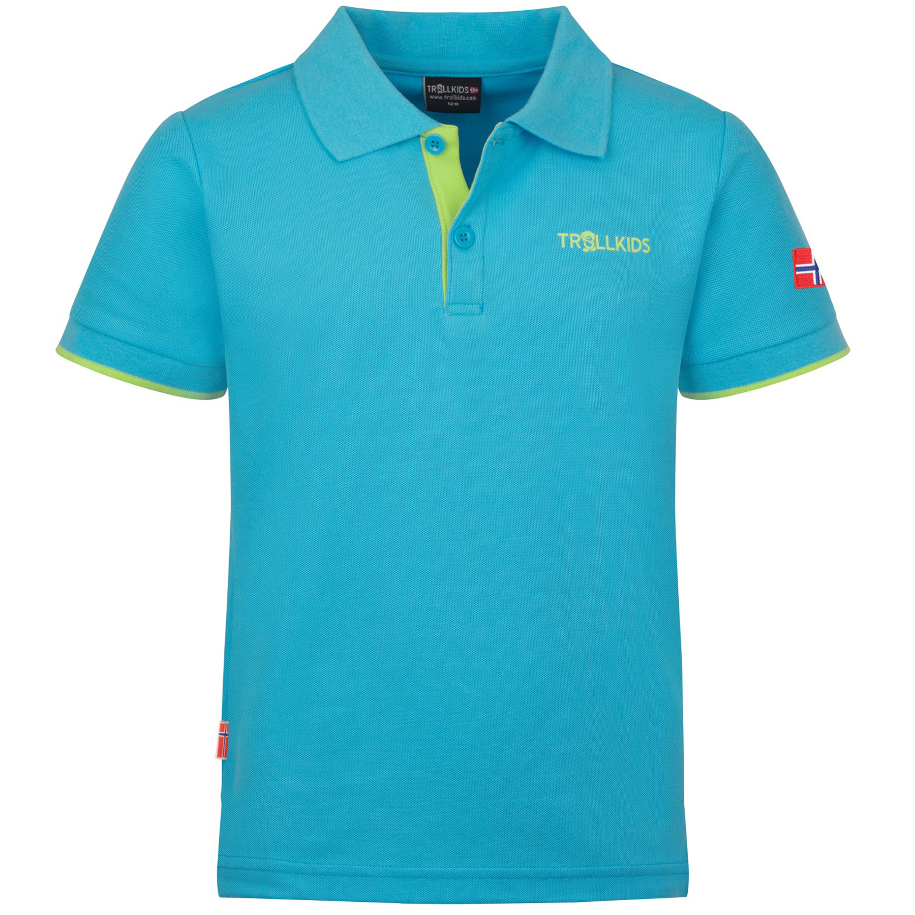 Produktbild von Trollkids Bergen XT Poloshirt Kinder - Pool Blue/Wild Lime